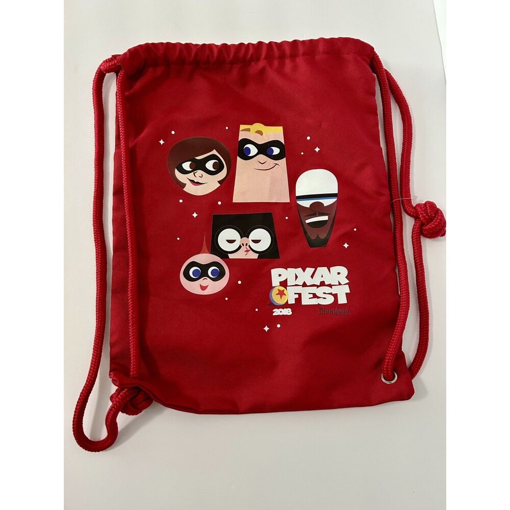 Pixar Fest 2018 Drawstring Backpack Bag Disney Parks Incredibles Edna Frozone